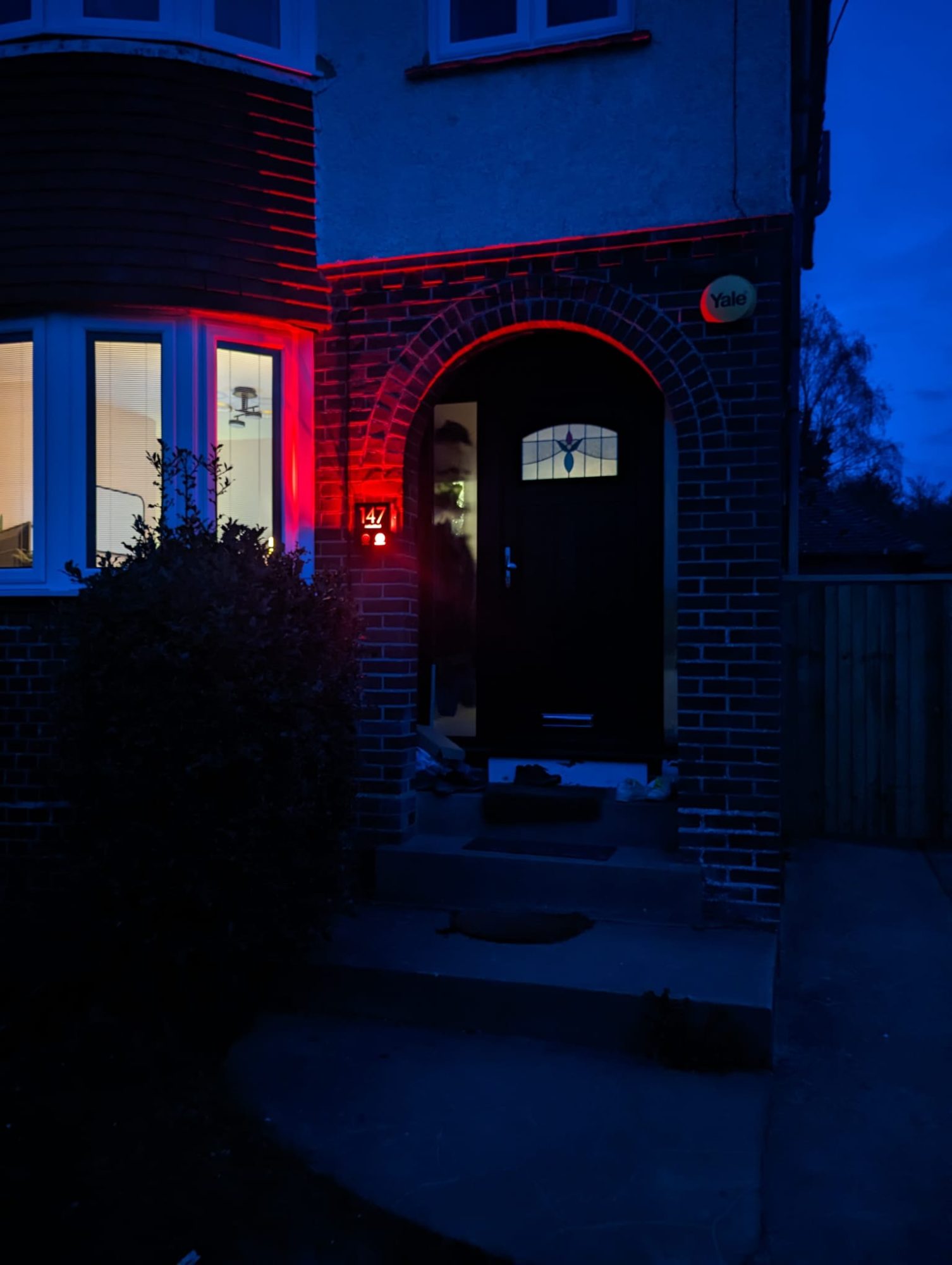 Lit up My AIB unit at night showing emergency colour