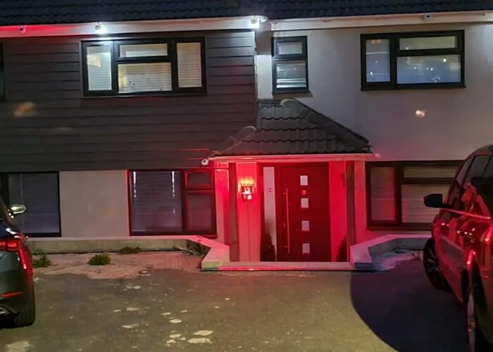 My AIB digital house number glowing red to help emergency services locate your home